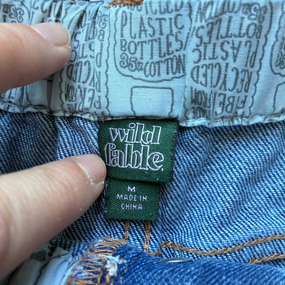 WILD FABLE Blue paper bag Denim Shorts high rise medium - Picture 2 of 5